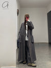 AVIVA JIFEI XUE 24 Autumn and Winter Wool Linen Denim Long Kimono Jacket AJX-FW24-LKJ-WLD-NZ Denim